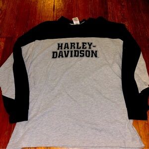 Harley Davidson Men's T-Shirt Vintage Stitching Patches Long Sleeve Size XL